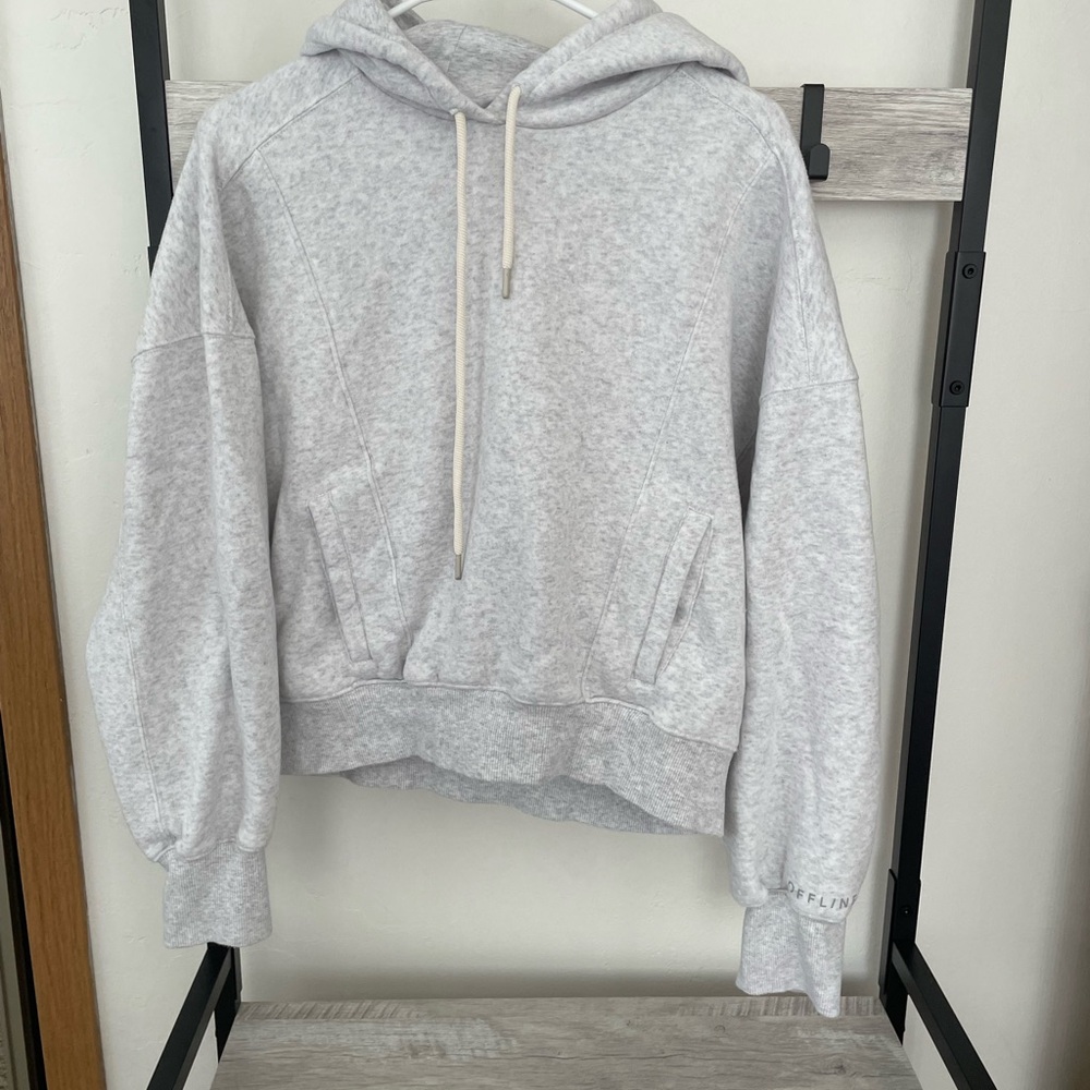 Aerie Light Gray Women's Hoodie Sweater